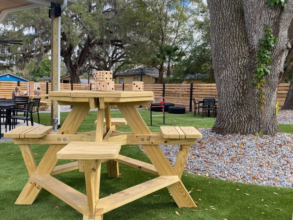 The Yardery restaurant in Sanford with yard games