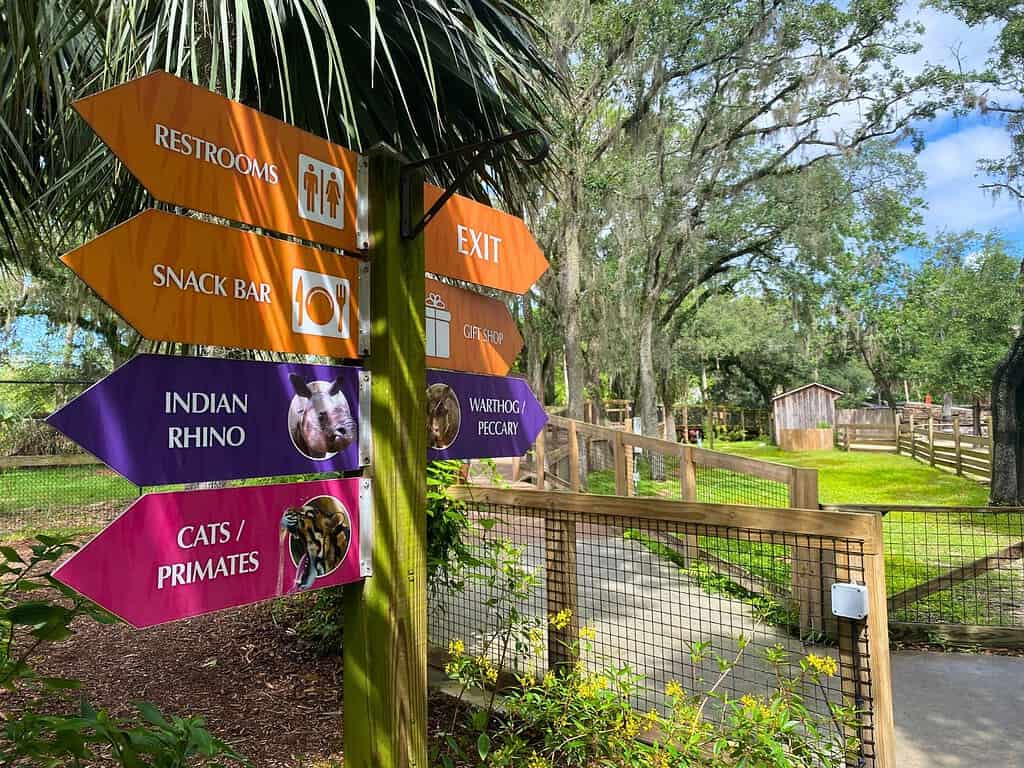 Central Florida Zoo Directional Sign 