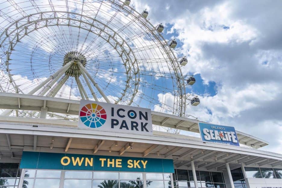 the wheel at icon park, free things to do with kids in Orlando