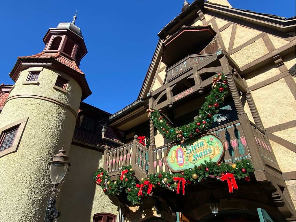 Christmas Decorations at Germany Pavilion EPCOT