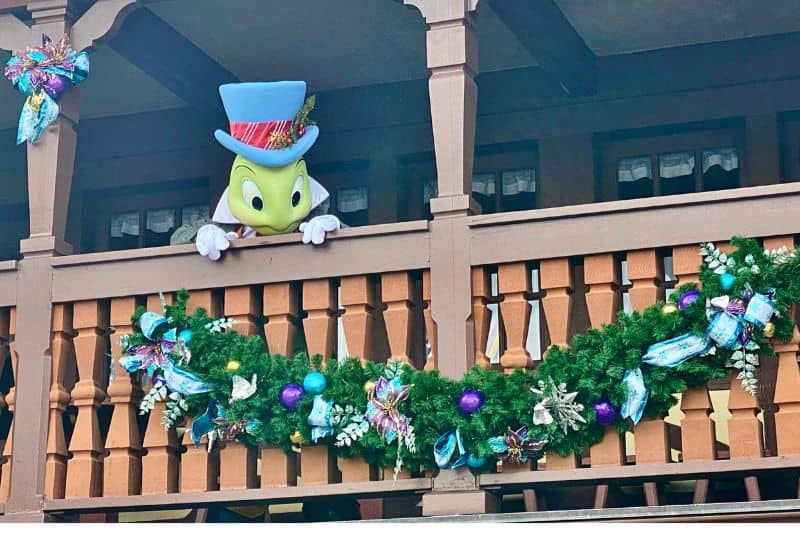 Jiminy Cricket Special Character Appearance During Christmas at Disney World 