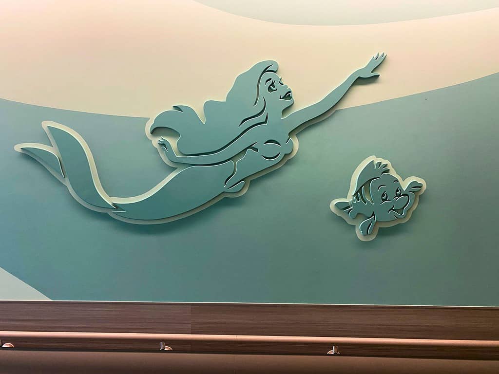 Decorative Disney Characters at AdventHealth ER at FLAMINGO CROSSINGS Town Center include Ariel and Flounder