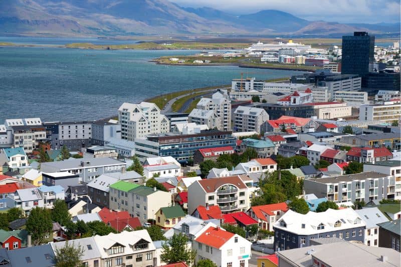 View of Downtown Reykjavik Iceland 