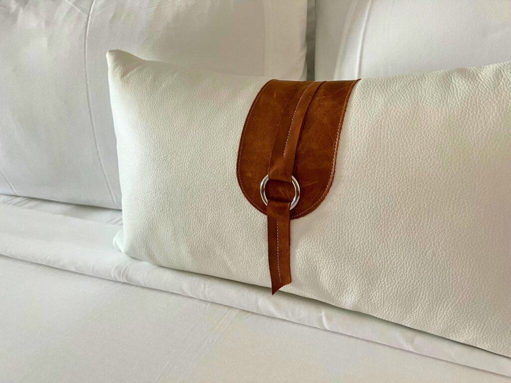 decorative pillow in Equestrian Hotel Ocala Hotel Room 