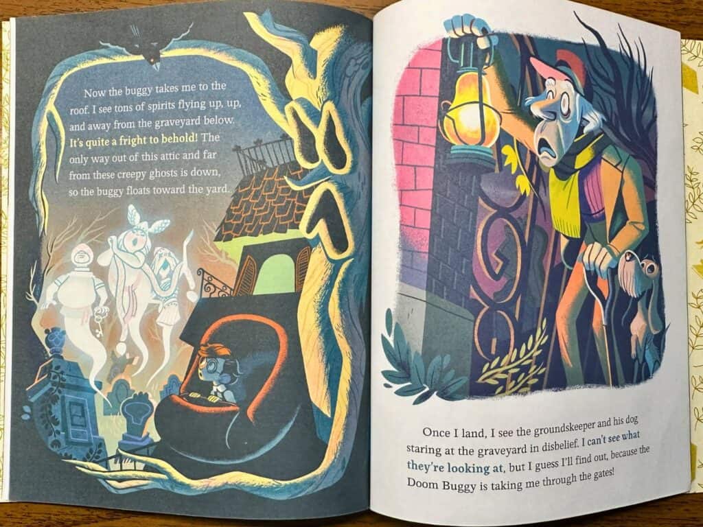 pages and illustrations Inside the Haunted Mansion Golden Book