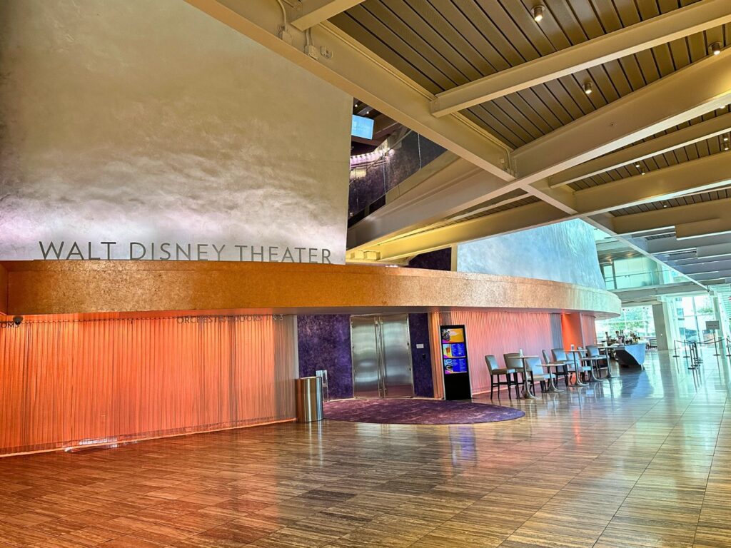 entrance to the Walt Disney Theater inside Dr. Phillips Center 