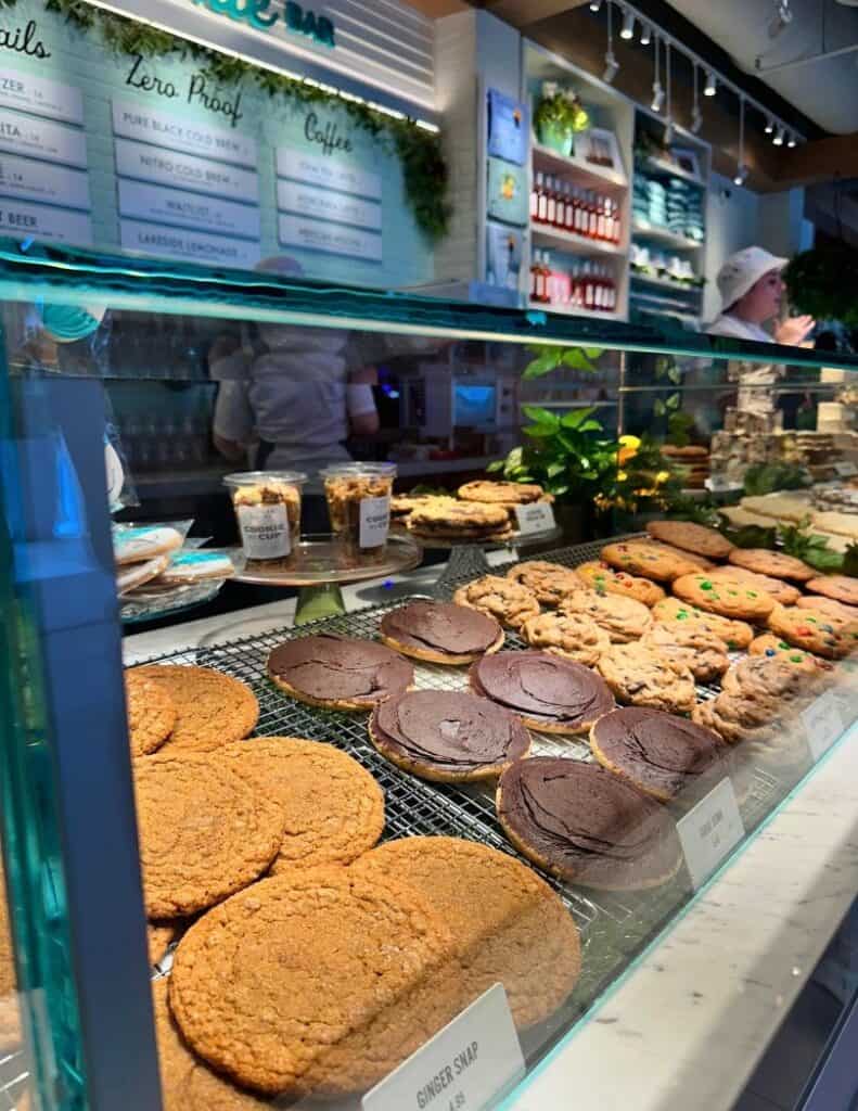 Cookie Bar display of large cookies at Summer House on the Lake Disney Springs 