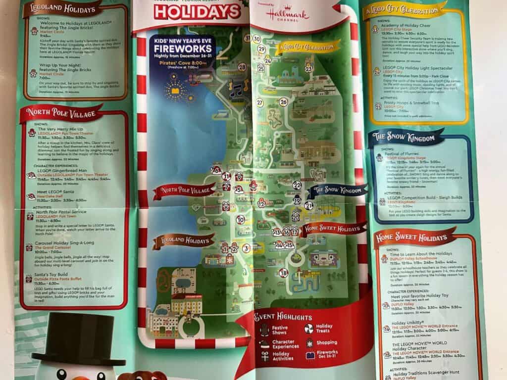 Holidays at LEGOLAND Map 2023 