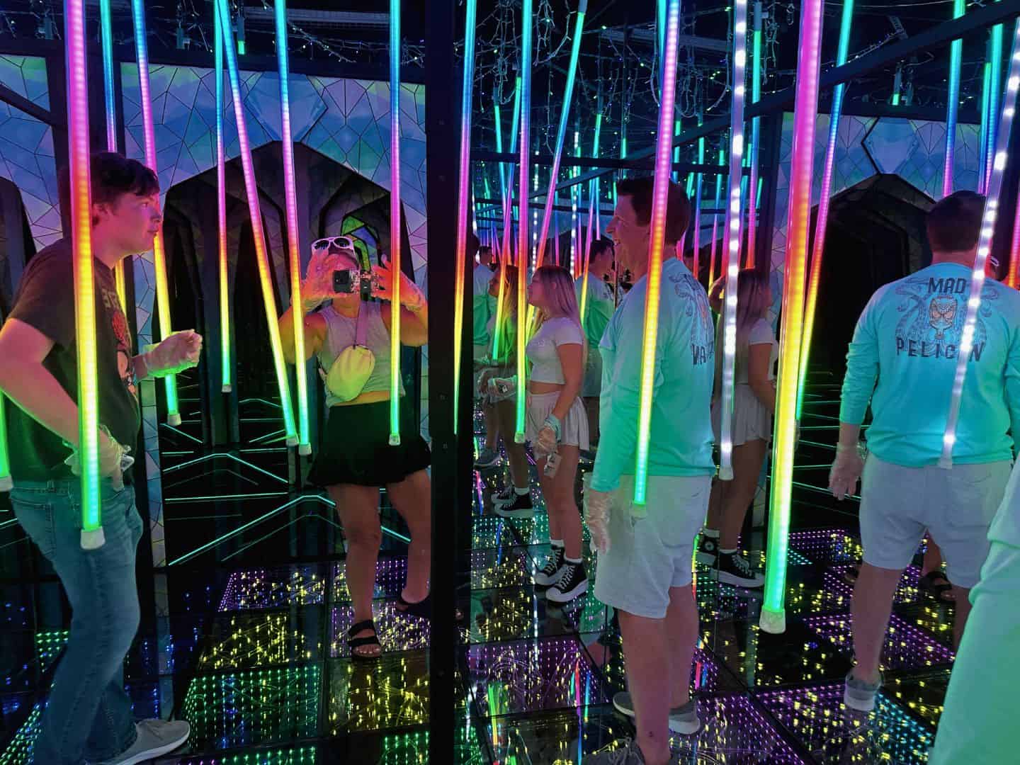 Image of 4 people inside the Mirror Maze at Ripleys Believe It or Not Orlando