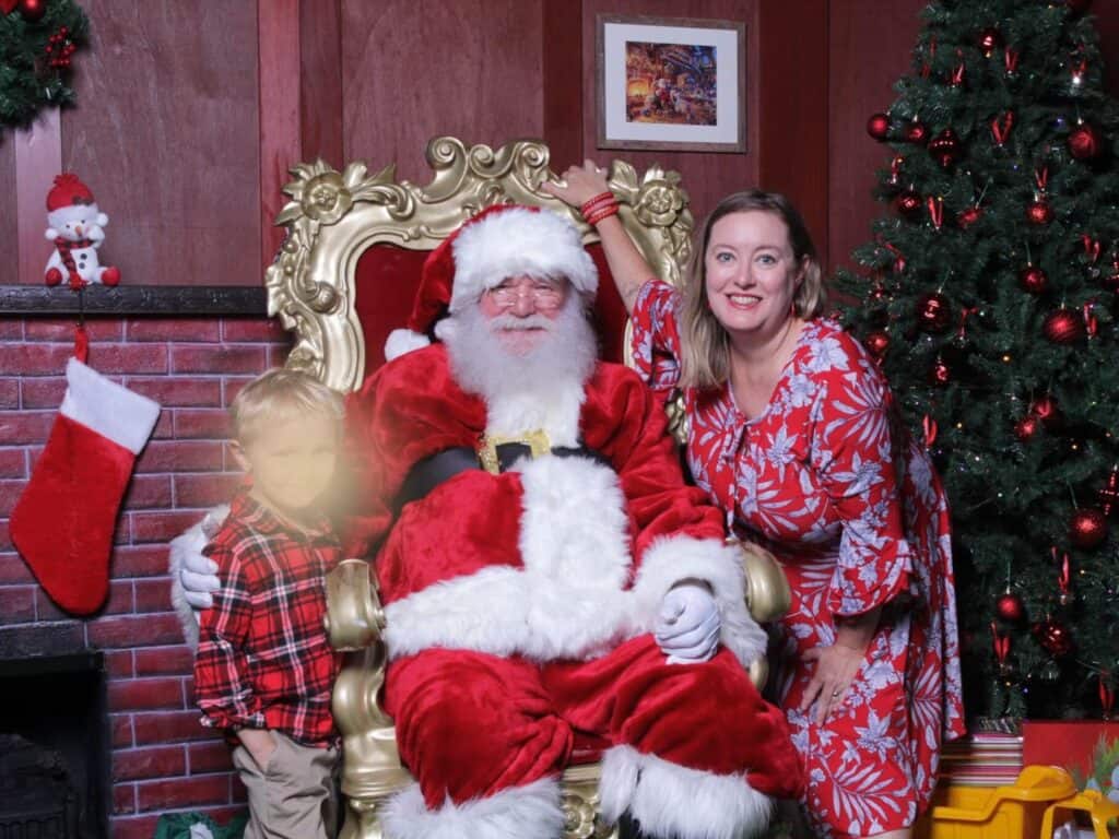 boy and mother with Santa at Oviedo Mall - image by Treasure Moments Photography