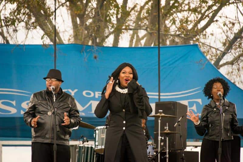 three singers on stage Martin Luther King Jr. Unity Celebration