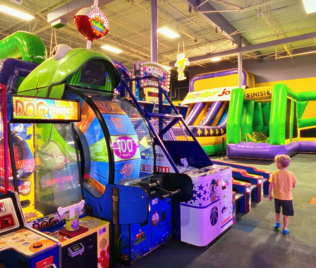 Arcade Games and Bounce Course at Monkey Joe's Winter Park Indoor Play for Kids