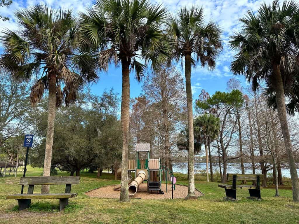 Image of playground and trees at Bill Frederick Park