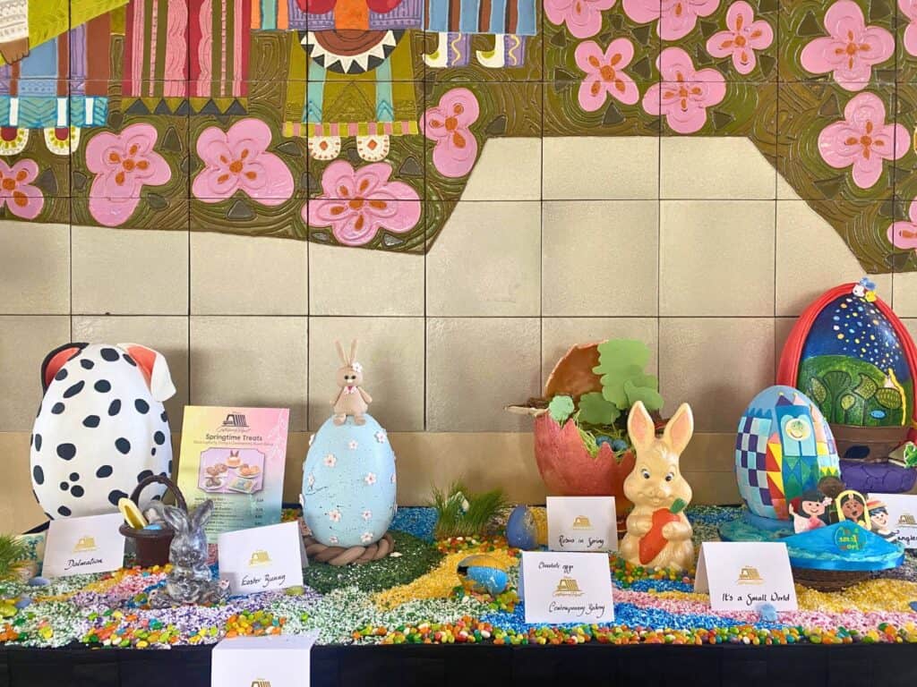 close up of Easter Egg Displays at Disney's Contemporary Resort 