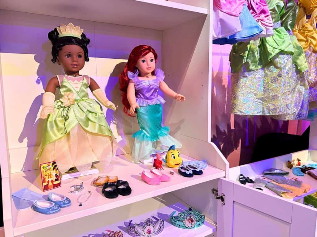 Princess Tiana and Ariel American Girl Dolls and Accessories 