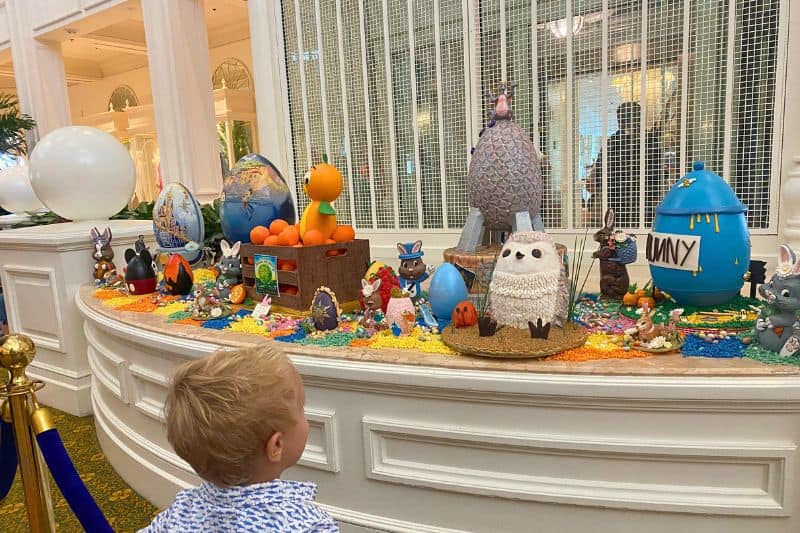Young Boy Looks at Disney's Grand Floridian Easter Egg Displays - image by Dani Meyering