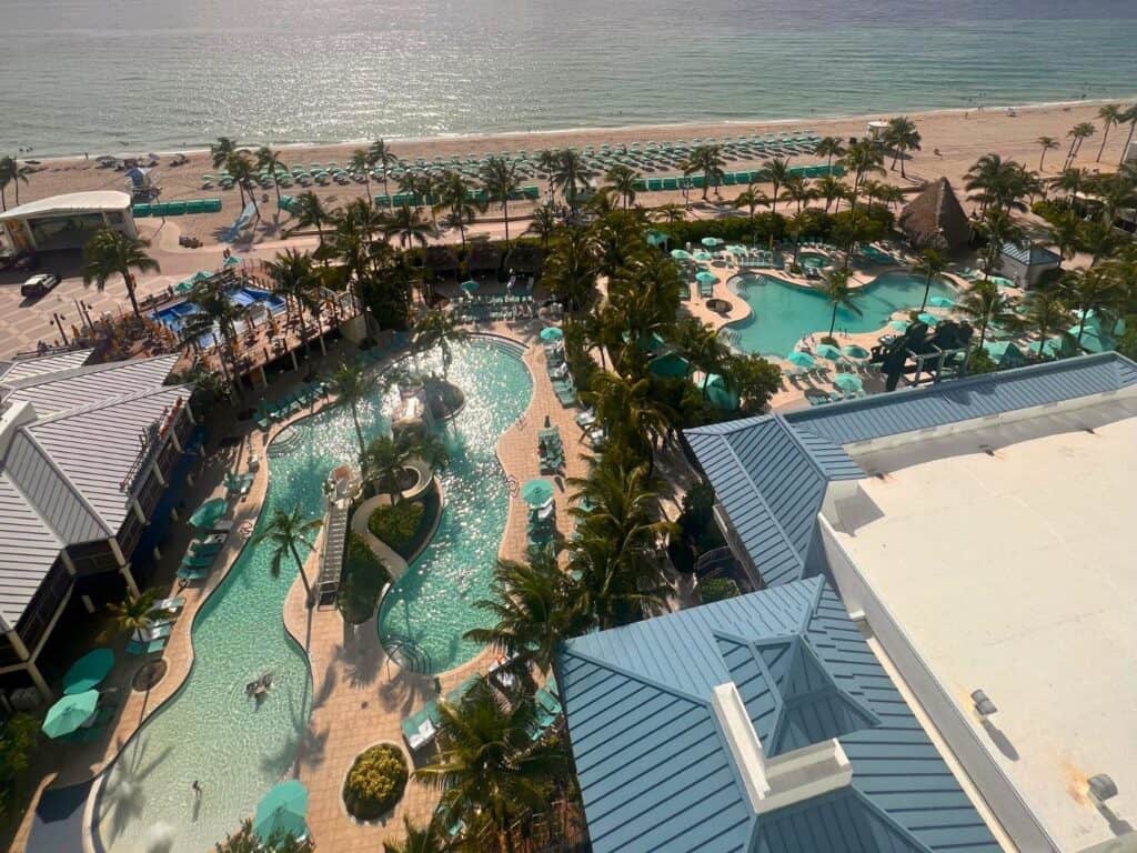 Overhead View of Pool and Beach at Margaritaville Beach Resort 