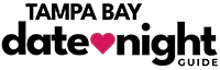 Logo for Tampa Bay Date Night Guide, featuring a modern font with 'Tampa Bay' at the top, 'date' and 'night' in the center separated by a red heart, and 'guide' at the bottom right. Tampa Bay Date Night Guide is part of the Date Night Guide network and a sister site of Orlando Date Night Guide, offering ideas for local date experiences.