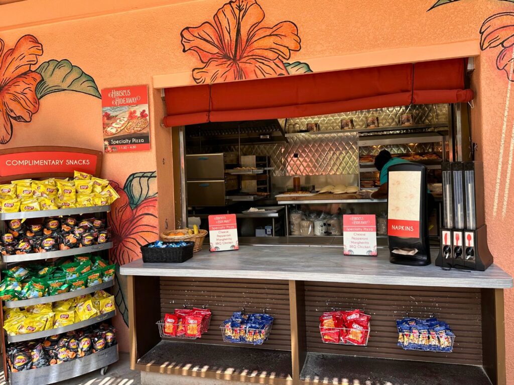 Hibiscus Hideaway Pizza and Snacks at Discovery Cove