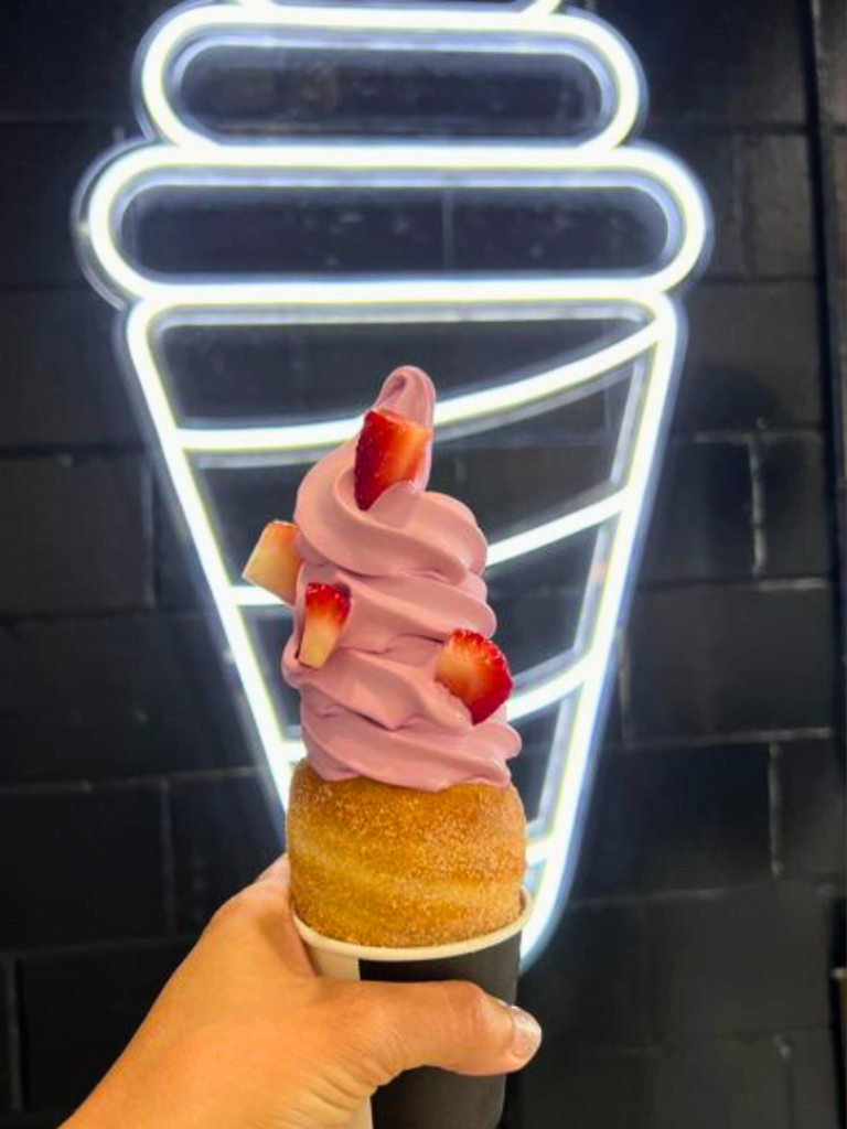 Strawberry Crispy Cone Ice Cream in Orlando 