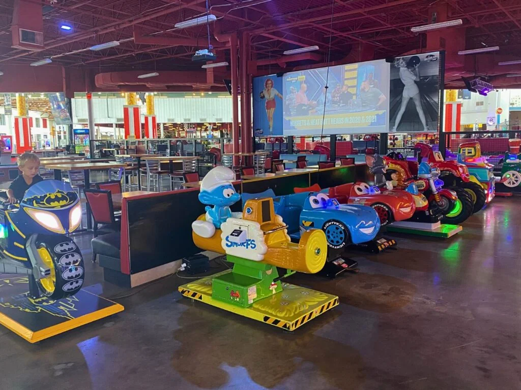 arcade and bowling alley at Dezerland in Orlando