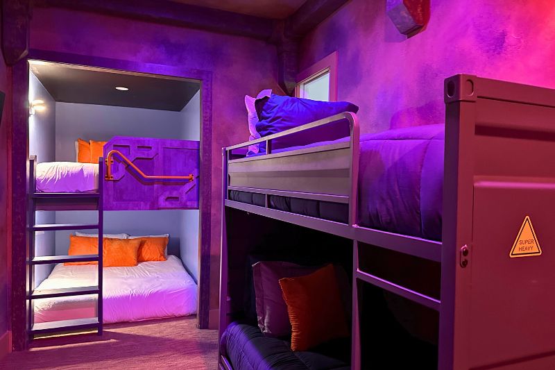 space themed Kids' Bunk Room in an orlando vacation home