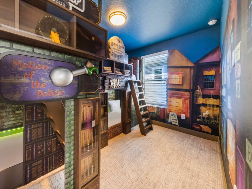 Wizarding Wonderland Themed Kids Room at Villatel Orlando Resort 