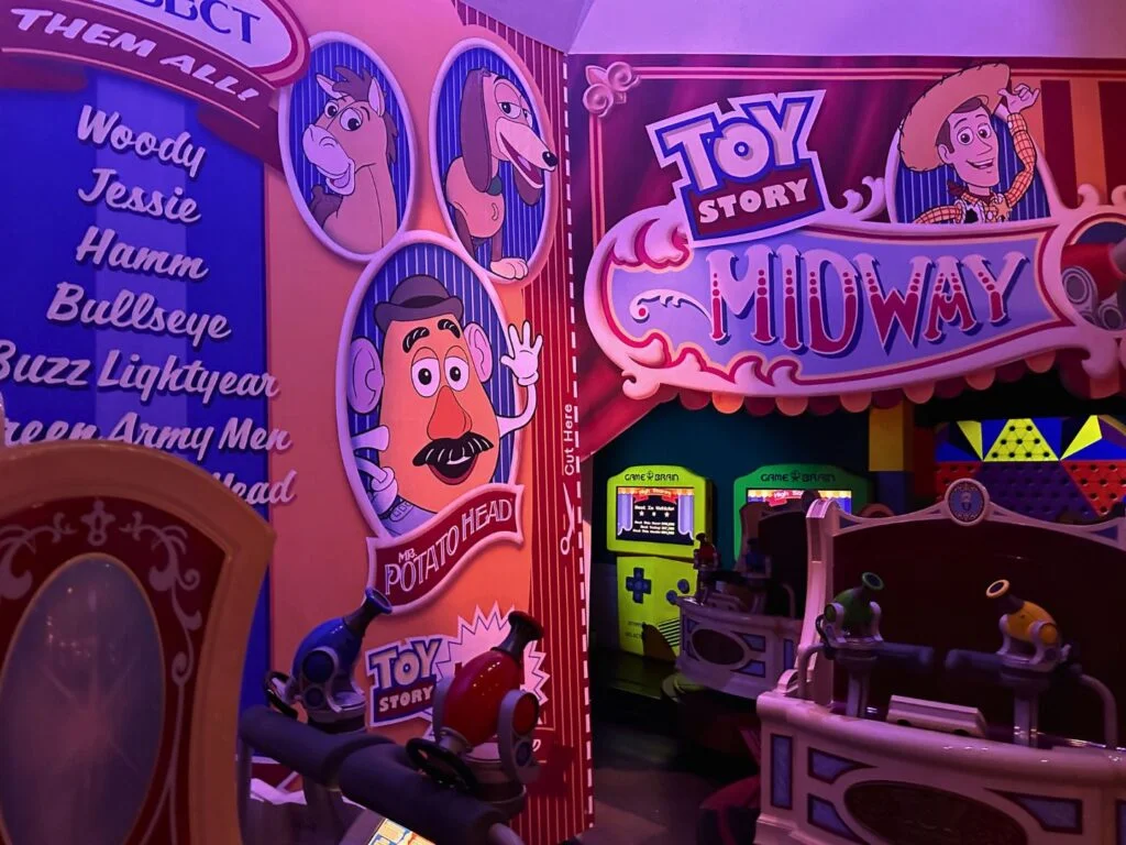 Toy Story Midway Mania ride vehicles at Disney's Hollywood Studios