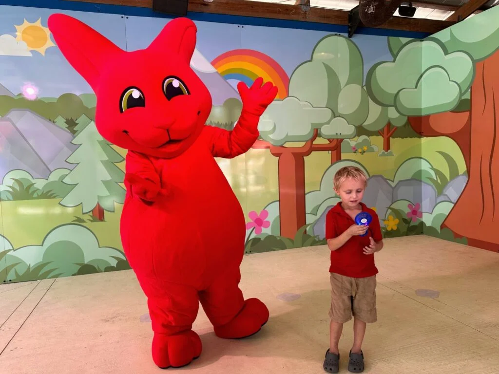 Young boy with Hopsy DUPLO Bunny at LEGOLAND Florida