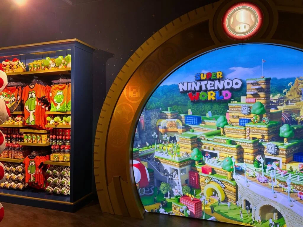 EPIC Universe Preview Center photo opportunity and Super Nintendo World Merchandise