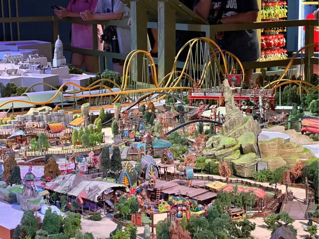 EPIC Universe model on display at Universal CityWalk