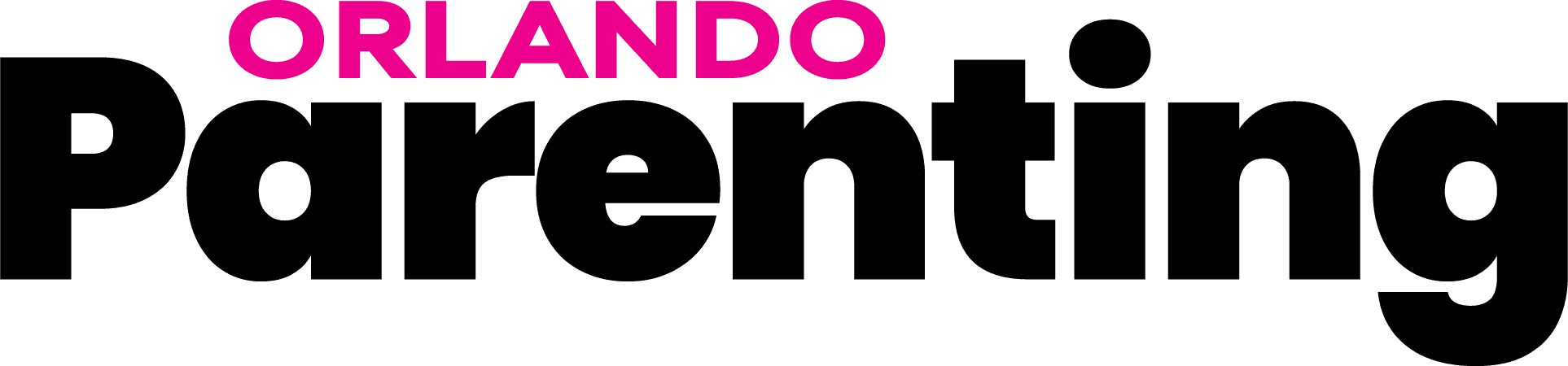 Logo for Orlando Parenting Magazine, featuring a modern design with clean lines and text in black containing the word 'ORLANDO' in smaller font in the color pink and the word 'Parenting' in a larger font, with ORLANDO centered between the 'P' and the 't' in Parenting. The Orlando Parenting Magazine logo represents the family-orientated monthly magazine and publication Orlando Parenting Magazine that has provided a subscription print magazine, resources and information for parents in the Orlando and surrounding central Florida area since 2023. Orlando Parenting Magazine is part of the Hooray Media Group at https://hooray.media