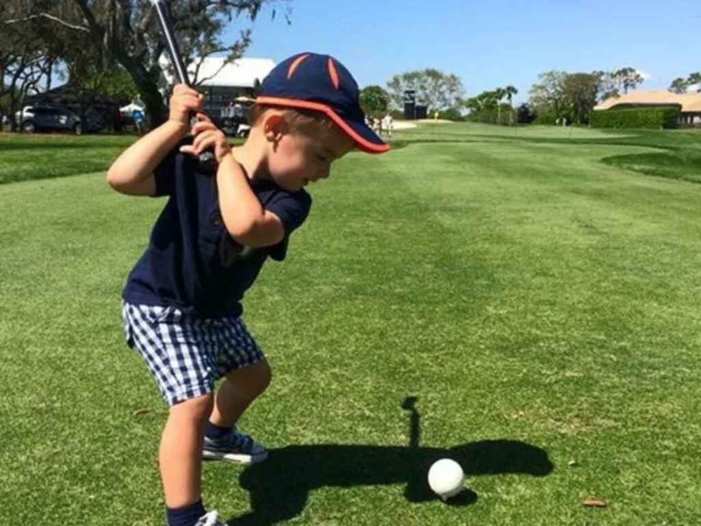 Finn DeVault practices at Bay Hill Club & Lodge during the Arnold Palmer Invitational.