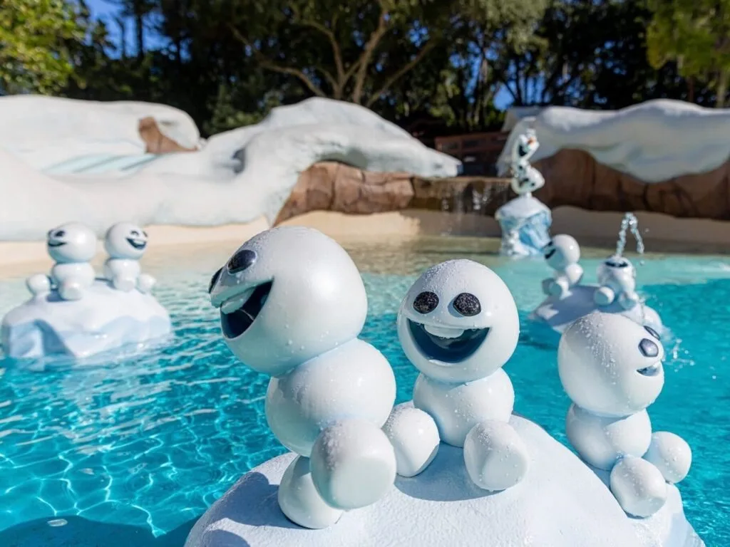 Frozen characters at Disney's Blizzard Beach kids area
