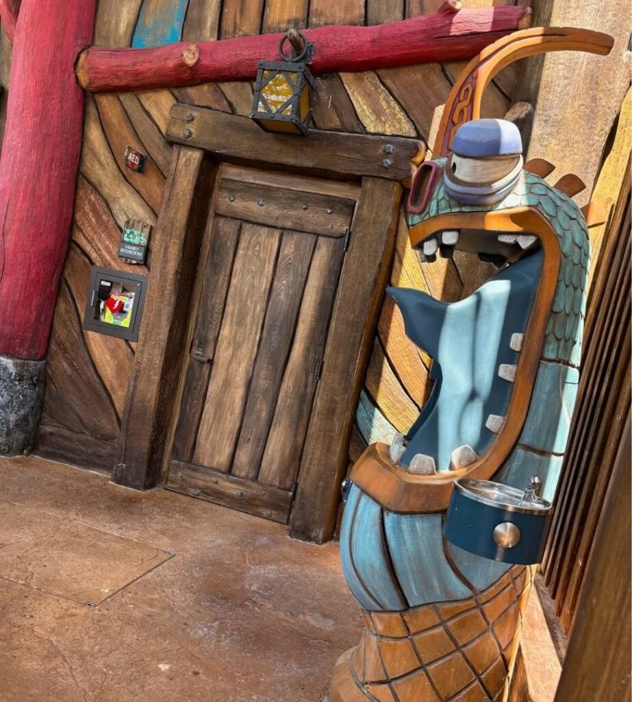 Companion Restrooms and Water Bottle Refill Station at Isle of Berk Epic Universe - image by Caitlin Underwood