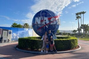 Contributing editor Nancy DeVault and her family at Kennedy Space Center