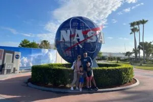 Contributing editor Nancy DeVault and her family at Kennedy Space Center