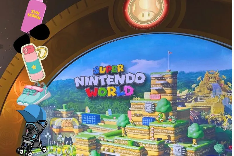 What to Pack for Epic Universe - collage with super nintendo world