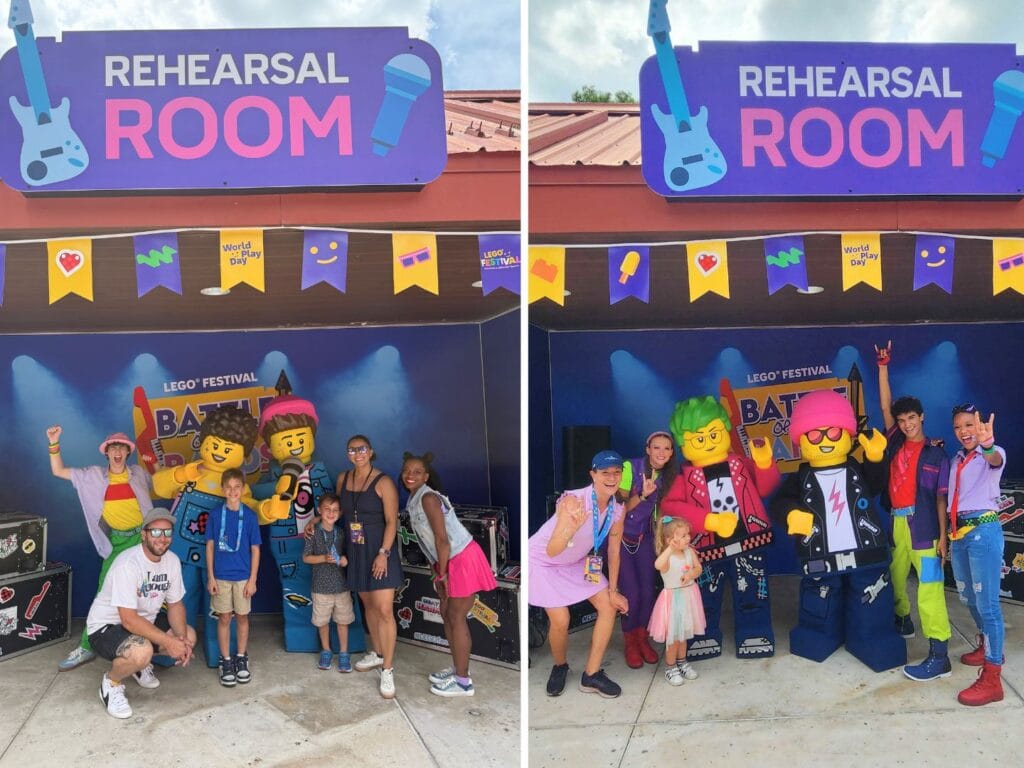LEGO Festival Music Zone Band Meet and Greet LEGOLAND Florida - image by Alayna Curry (left) image by Zoe Joiner (right)