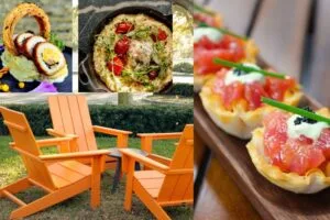 Mother's Day Brunch in Orlando for families kids affordable - collage of chairs and brunch items