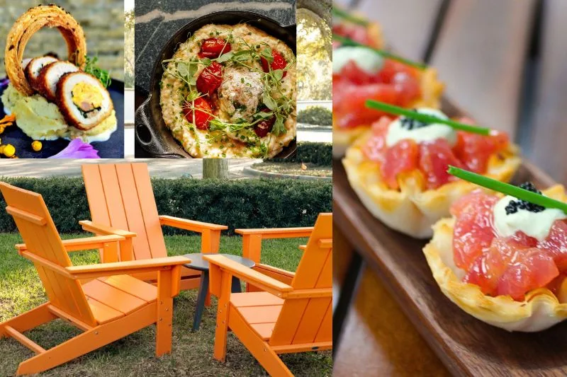 Mother's Day Brunch in Orlando for families kids affordable - collage of chairs and brunch items