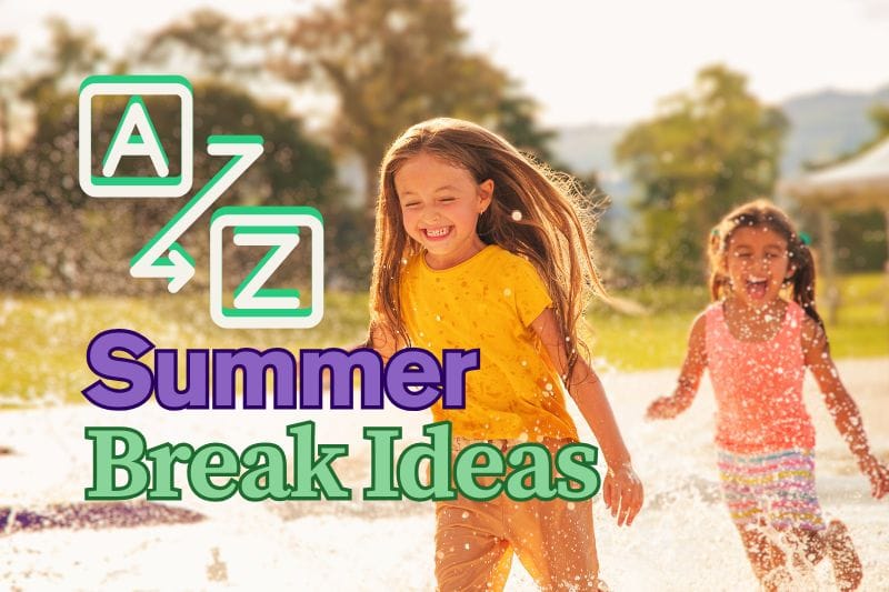 two girls running through water with Summer break ideas orlando a to z - canva