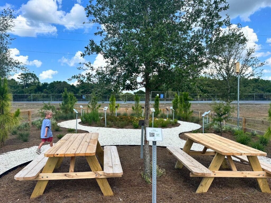 Wheel Park East in Casselberry Florida friendly garden picnic tables - image by Dani Meyering