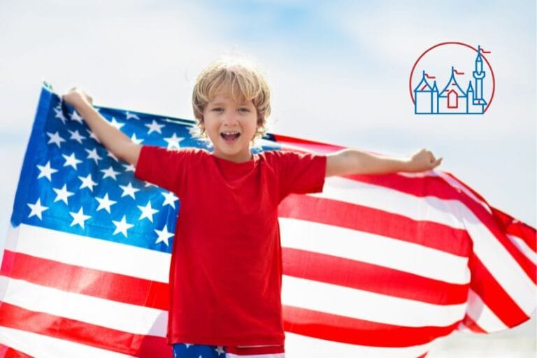 July 4th in Orlando events things to do - kid with american flag Canva