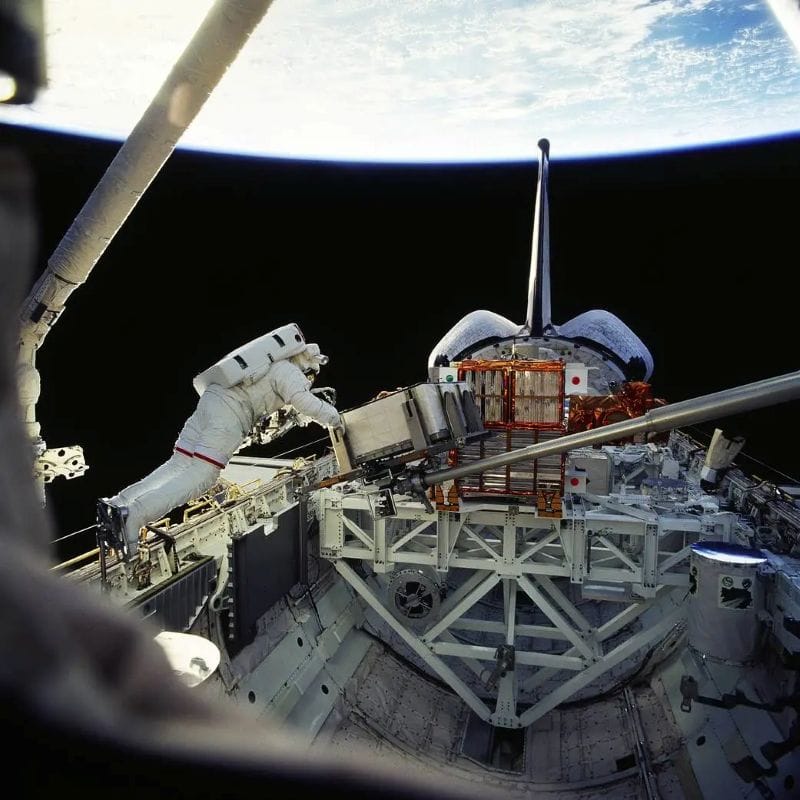 Astronaut Winston Scott's moon walk