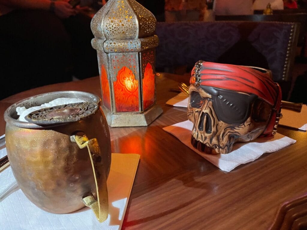 Cursed Treasure Drink (left) and Plunderer's Punch (right) at Beak and Barrel Magic Kingdom - image by Dani Meyering