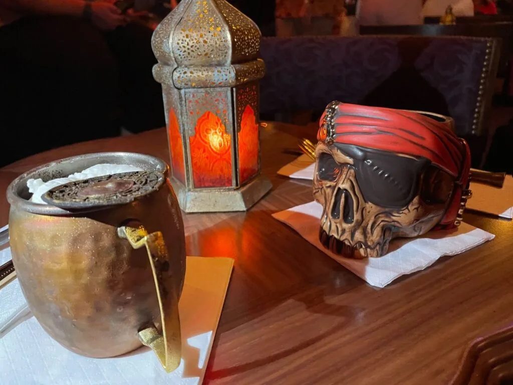 Cursed Treasure Drink (left) and Plunderer's Punch (right) at Beak and Barrel Magic Kingdom - image by Dani Meyering