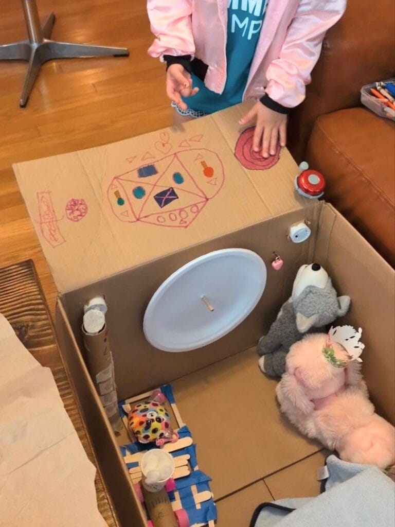 Kids After School Activities cardboard box race car - image by Maria DiCicco