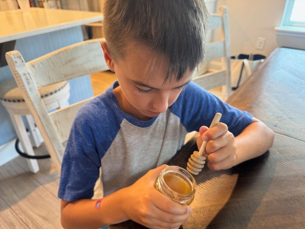 boy with whipped honey