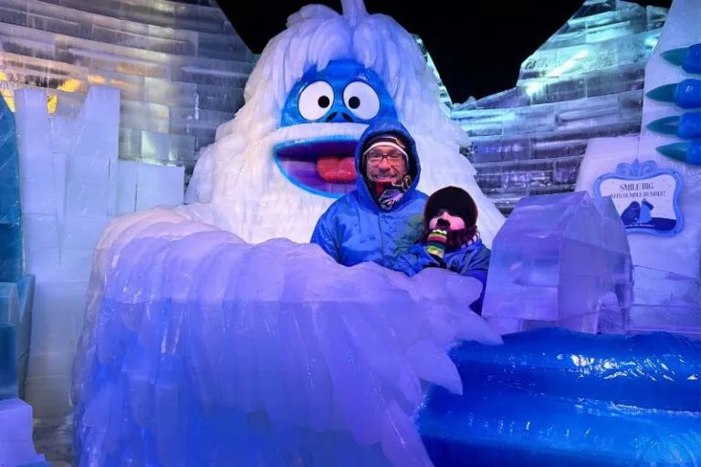 Father and son with Bumble at ICE! Gaylord Palms - image by Dani Meyering